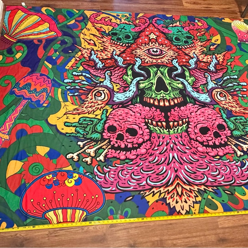 Huge Colorful Psychedelic Wall Tapestry